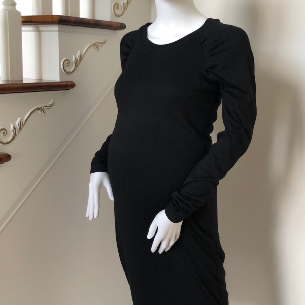 Motherhood Maternity Black Long Sleeve Knit Dress - Picture 2 of 8